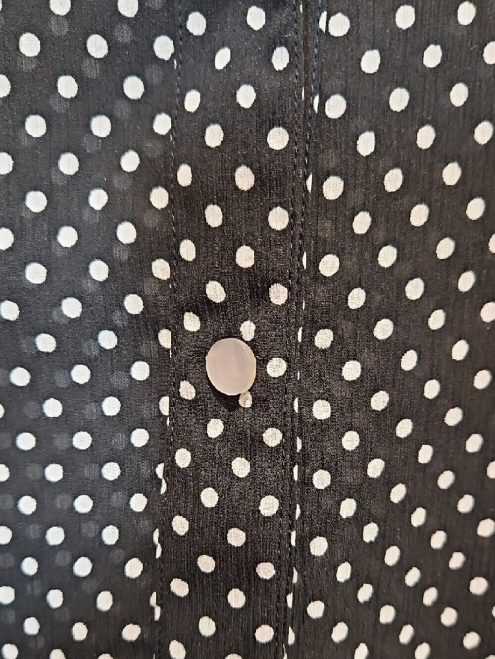 Black & White Polka Dot Button-Down Shirt - Picture 3 of 4